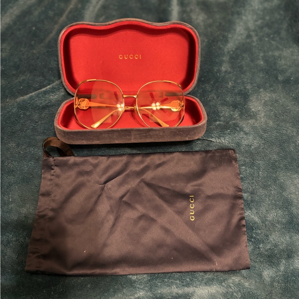 Gucci Gold Glasses Luxurious Accessories